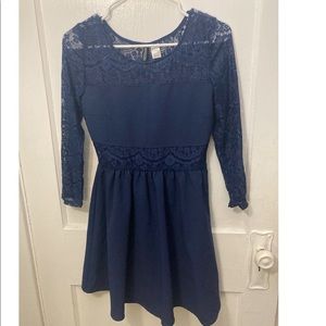 NWOT 3/4 Sleeve Lacy Blue Dress Size 8